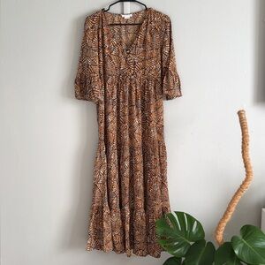 ingrid & isabel flutter maternity dress in butterfly print - size small